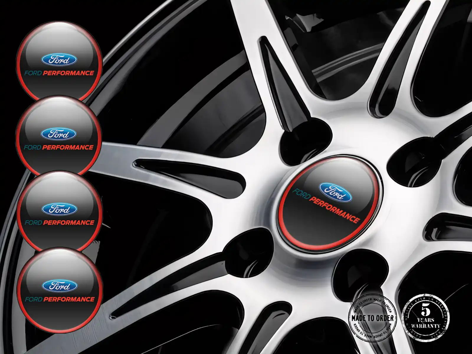 Ford Dome-Sticker Edition Radplaketten-Logo